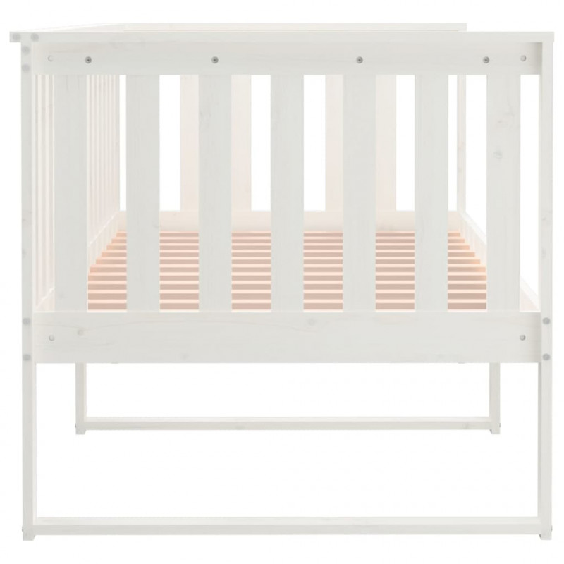 Łóżko dzienne bez materaca białe 100x200 cm lite drewno sosnowe