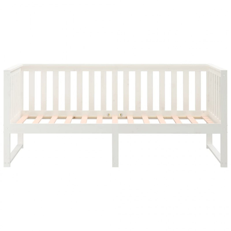 Łóżko dzienne bez materaca białe 75x190 cm lite drewno sosnowe