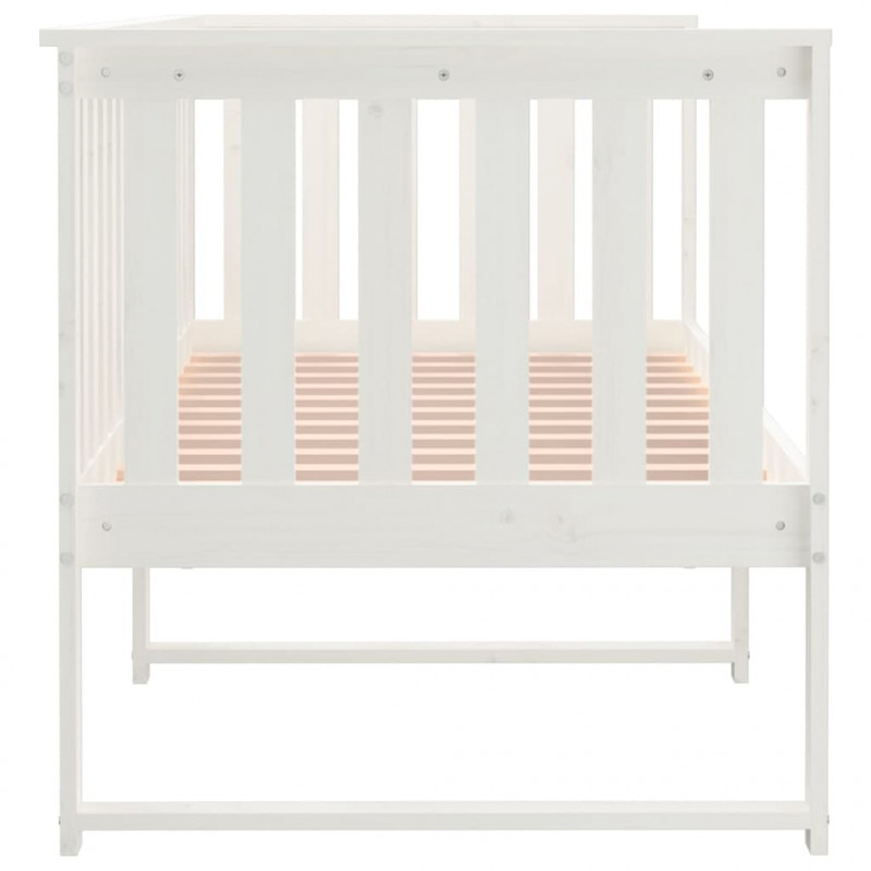 Łóżko dzienne bez materaca białe 75x190 cm lite drewno sosnowe