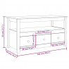 Stolik kawowy, 102x49x55 cm, lite drewno sosnowe