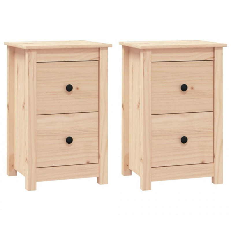 Szafki nocne, 2 szt., 40x35x61,5 cm, lite drewno sosnowe