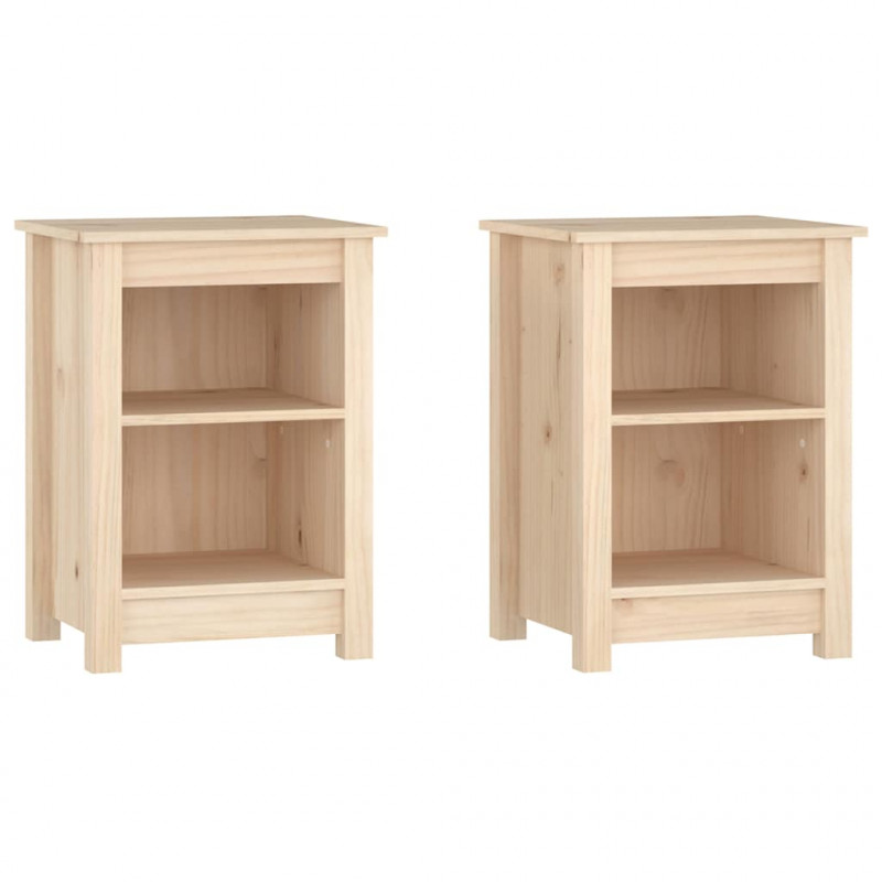 Szafki nocne, 2 szt., 40x35x55 cm, lite drewno sosnowe