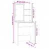 Toaletka z LED, szary dąb sonoma, 60x40x140 cm