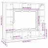 Szafka z lustrem i LED, przydymiony dąb, 91x15x76,5 cm