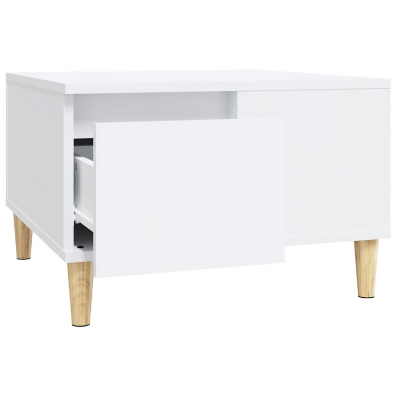 Stolik kawowy, biały 55x55x36,5 cm, materiał drewnopochodny