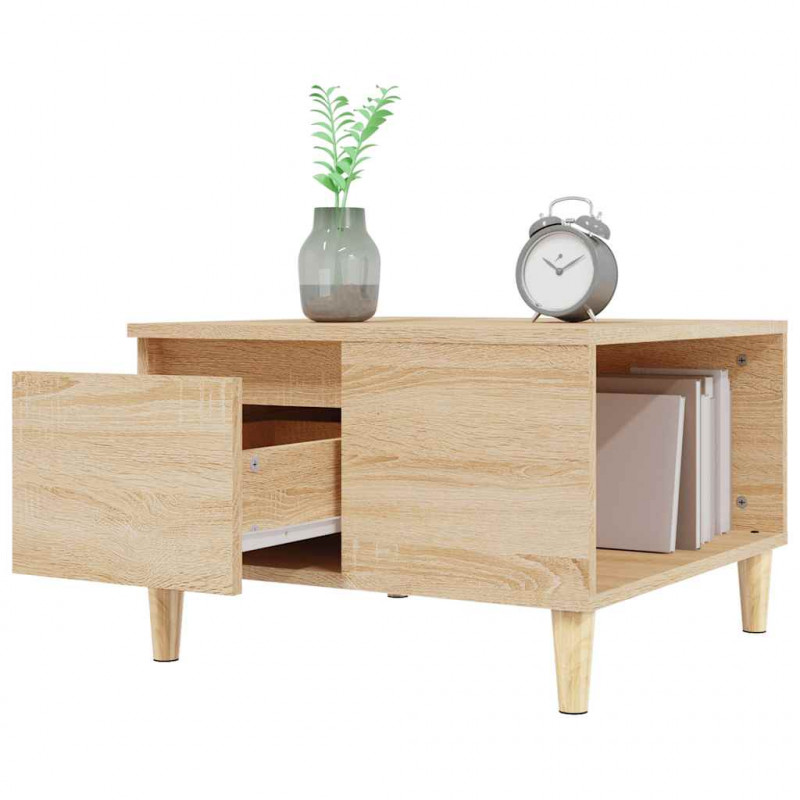 Stolik kawowy, dąb sonoma 55x55x36,5 cm materiał drewnopochodny