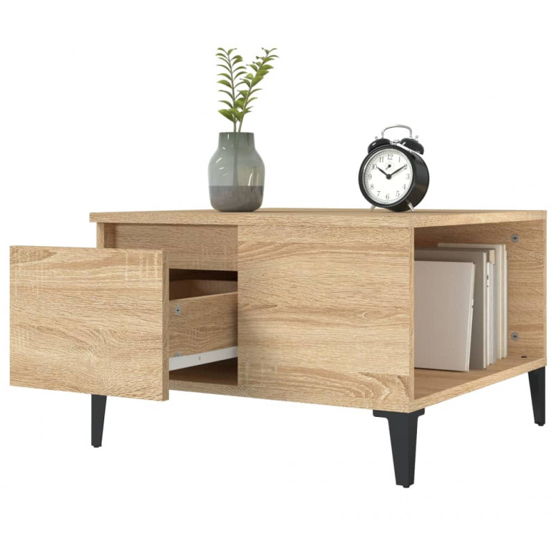 Stolik kawowy, dąb sonoma 55x55x36,5 cm materiał drewnopochodny