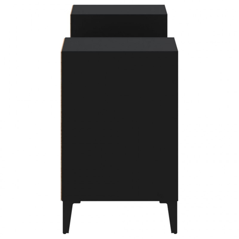 Szafka pod TV, czarna, 160x35x55 cm, materiał drewnopochodny