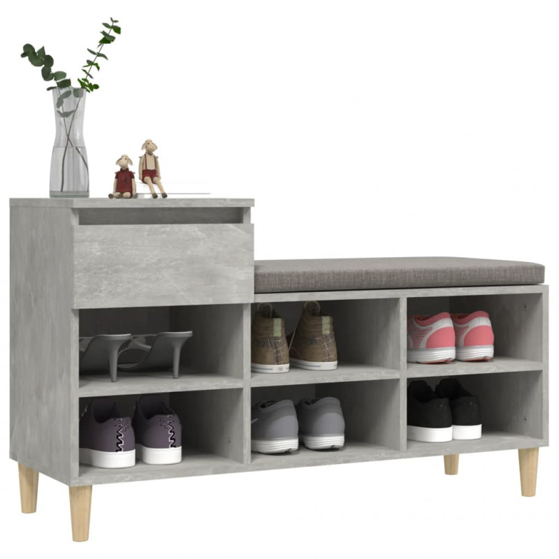 Szafka na buty, szarość betonu, 102x36x60 cm