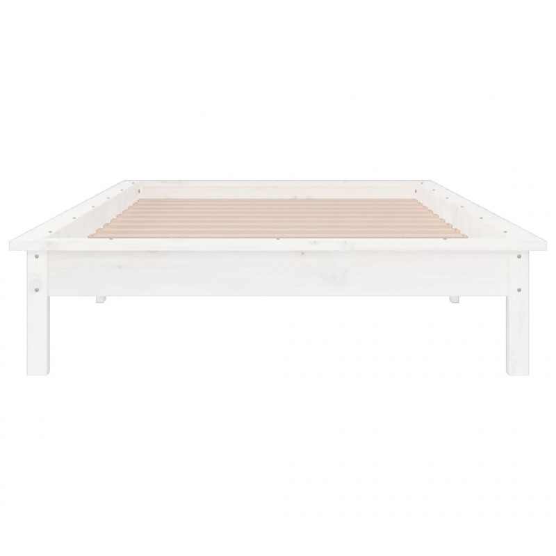 Rama łóżka z LED, 90x200 cm, lite drewno