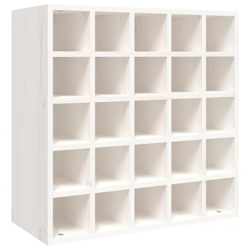 Szafka na wino biała 56x25x56 cm lite drewno sosnowe