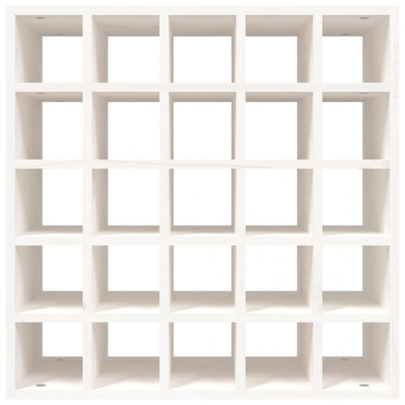 Szafka na wino biała 56x25x56 cm lite drewno sosnowe