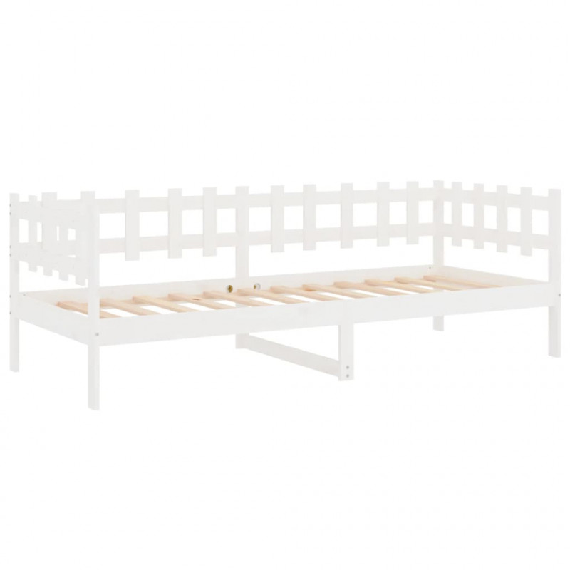 Łóżko dzienne bez materaca, białe, 90x200 cm, drewno sosnowe