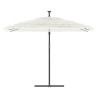 Parasol ogrodowy na stalowym słupku, biały, 290x290x238 cm
