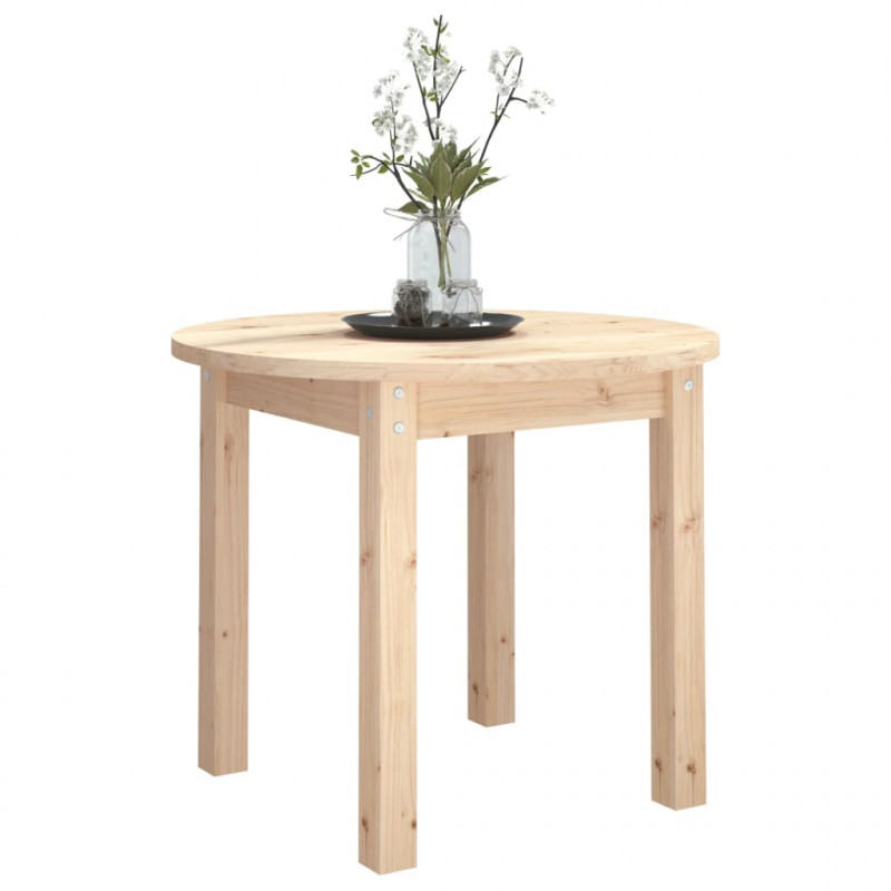 Stolik kawowy, Ø 55x45 cm, lite drewno sosnowe