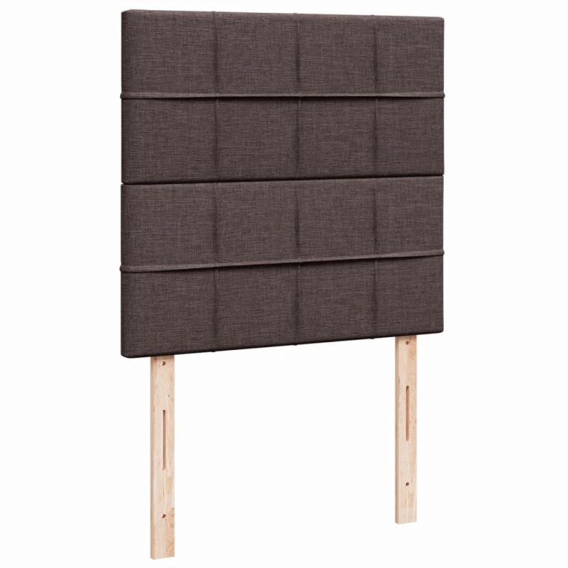 Łóżko kontynentalne z materacem, brązowe, tkanina, 90x200 cm