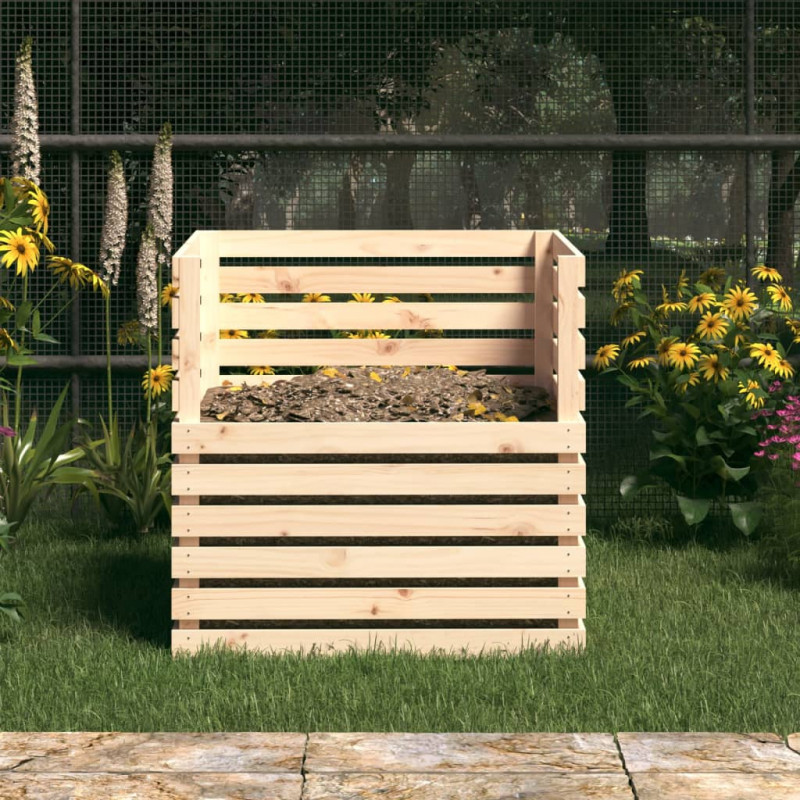 Kompostownik, 80x80x78 cm, lite drewno sosnowe