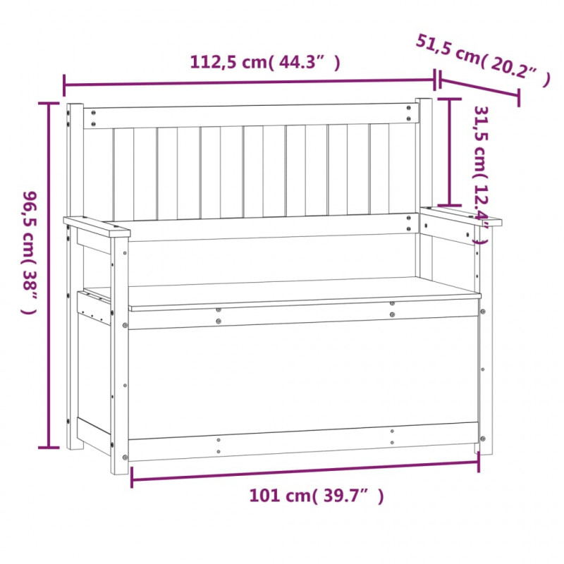 Ławka, biała, 112,5x51,5x96,5 cm, lite drewno sosnowe