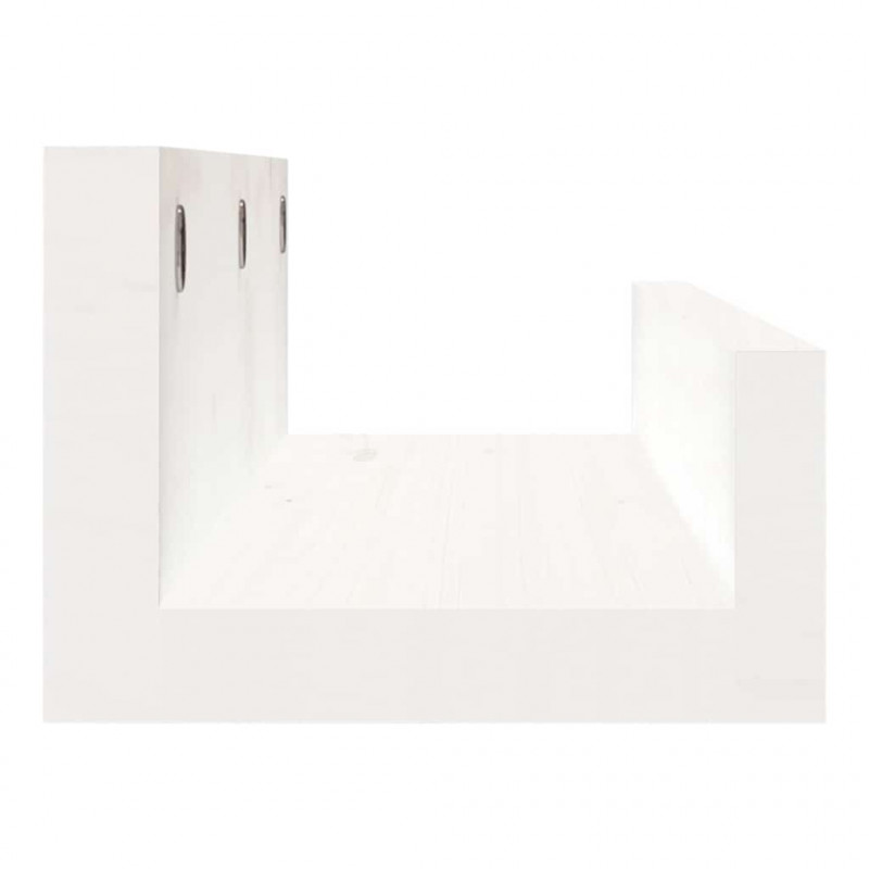 Półki ścienne, 2 szt., białe, 50x12x9 cm, drewno sosnowe
