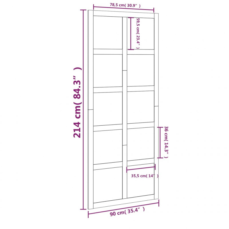 Drzwi przesuwne, 90x1,8x214 cm, lite drewno sosnowe