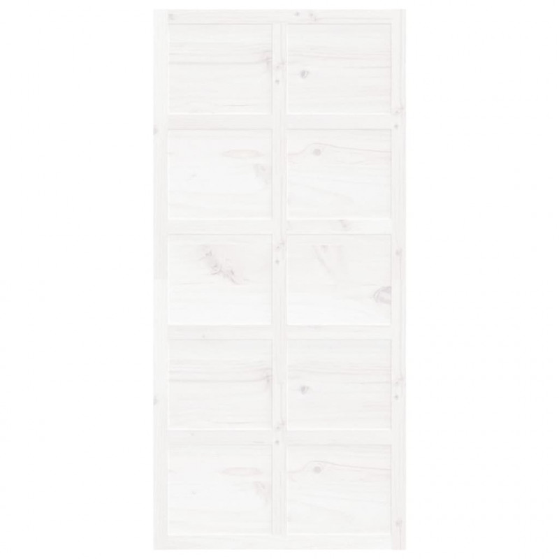 Drzwi przesuwne, białe, 100x1,8x214 cm, lite drewno sosnowe
