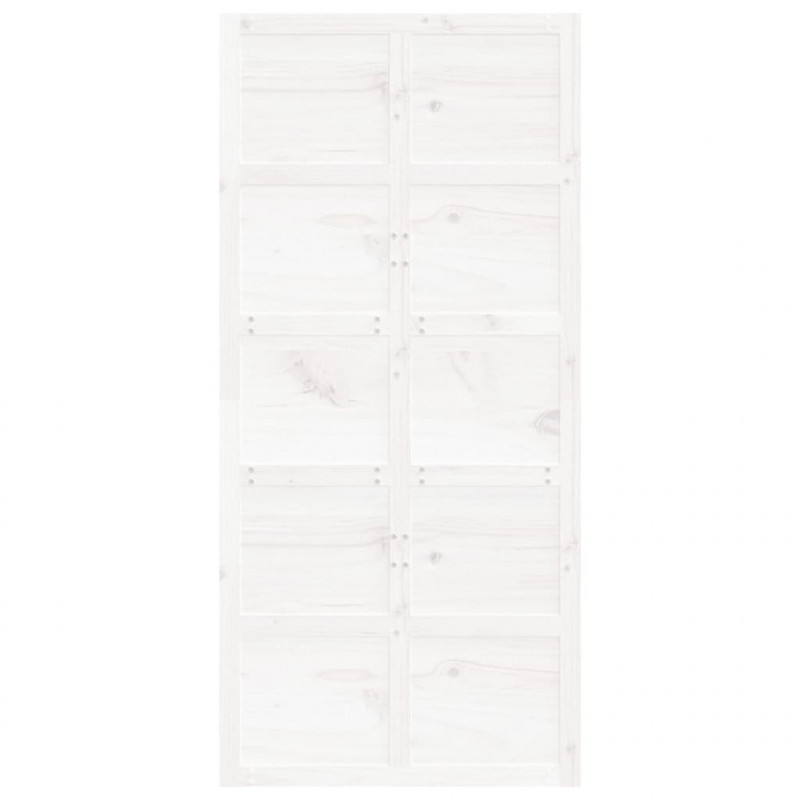 Drzwi przesuwne, białe, 100x1,8x214 cm, lite drewno sosnowe