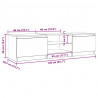 Szafka pod TV, z LED, szary dąb sonoma, 140x40x35,5 cm