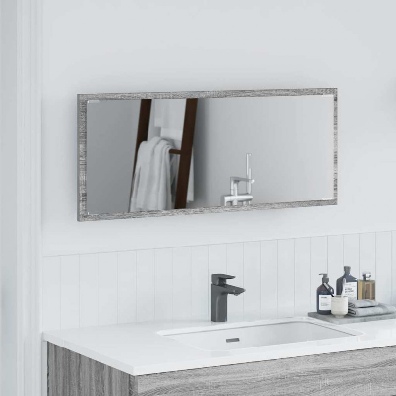 Lustro Szary Sonoma 90 x 8,5 x 37 cm Materiał drewnopochodny