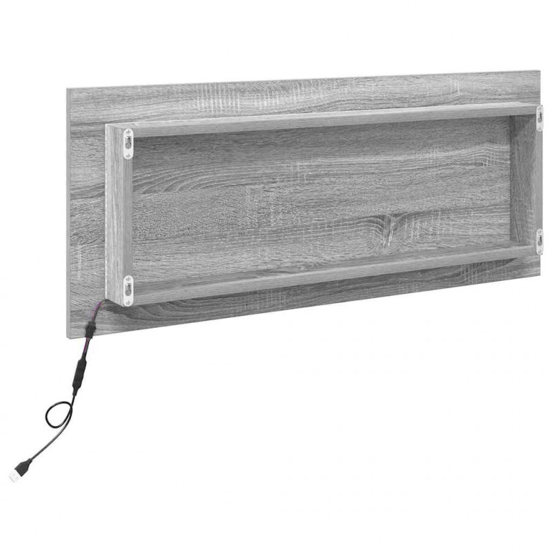 Lustro Szary Sonoma 90 x 8,5 x 37 cm Materiał drewnopochodny