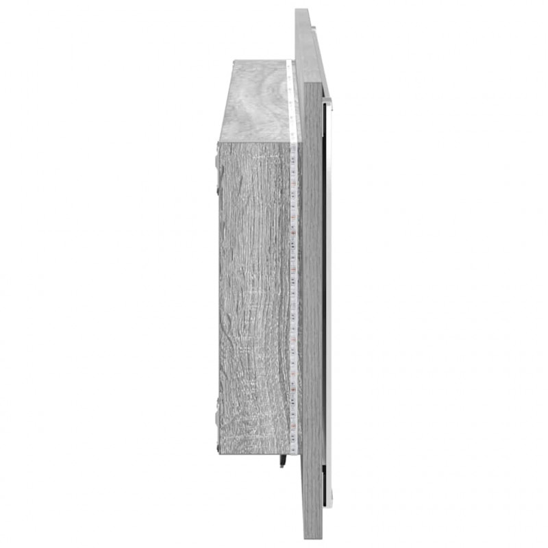 Lustro Szary Sonoma 90 x 8,5 x 37 cm Materiał drewnopochodny