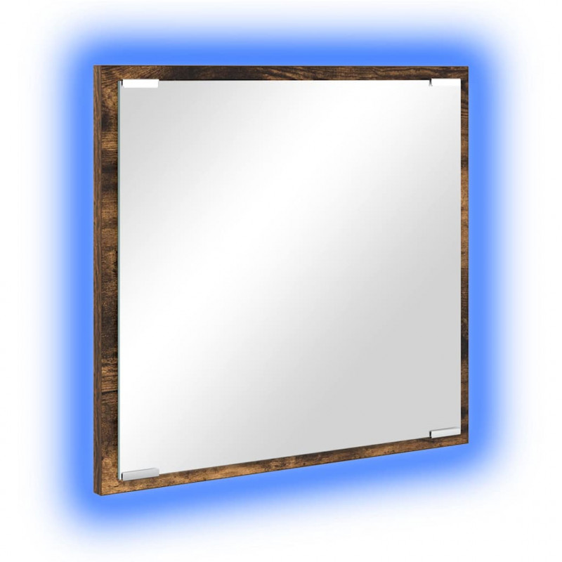 Lustro łazienkowe LED Z lustrem Dąb wędzony 40 x 37 x 8.5 cm