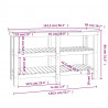 Stolik roboczy, szary, 142,5x50x80 cm, lite drewno sosnowe