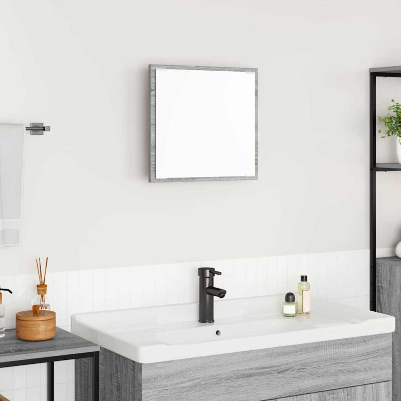 Lustro łazienkowe LED Z lustrem Szary Sonoma 40 x 37 x 8.5 cm