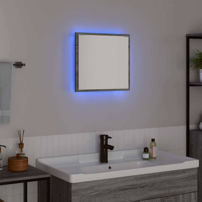Lustro łazienkowe LED Z lustrem Szary Sonoma 40 x 37 x 8.5 cm