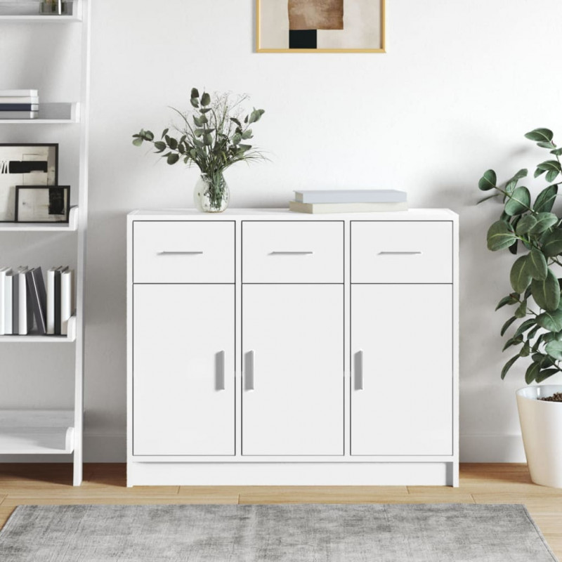 Komoda Biała 91x28x75 cm Drewno konstrukcyjne