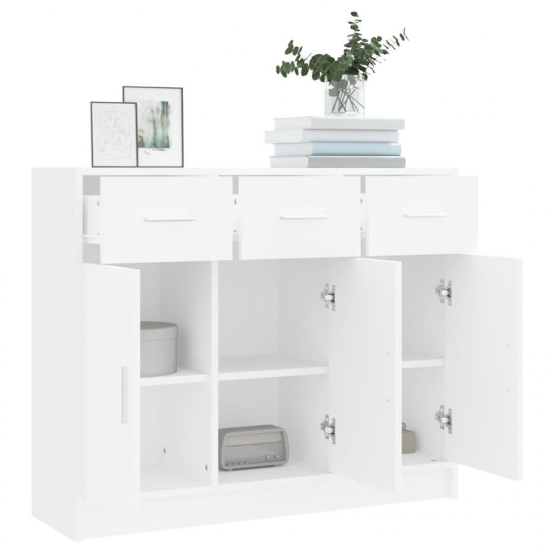 Komoda Biała 91x28x75 cm Drewno konstrukcyjne