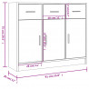 Komoda Biała 91x28x75 cm Drewno konstrukcyjne