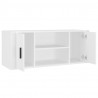 Szafka pod TV, biała, 100x35x40 cm, materiał drewnopochodny