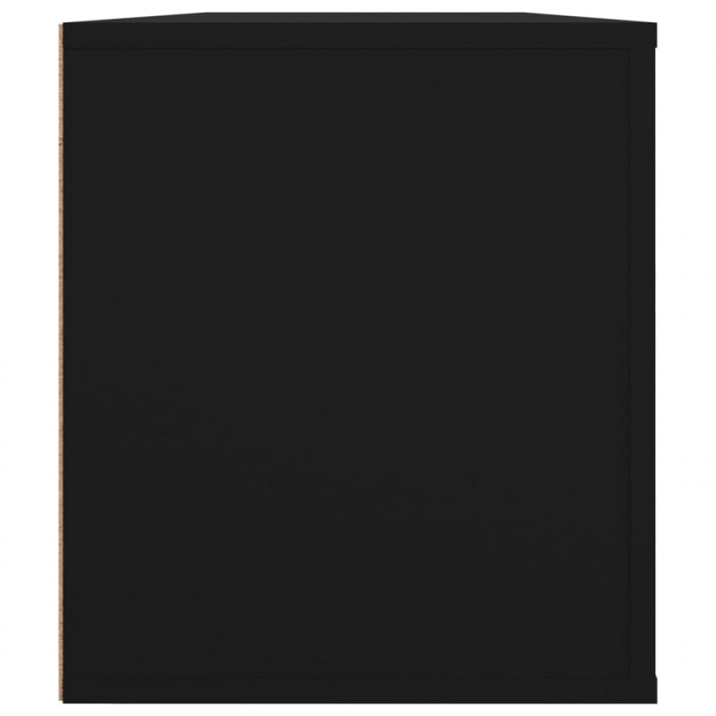 Szafka pod TV, czarna, 100x35x40 cm, materiał drewnopochodny