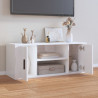 Szafka pod TV, wysoki połysk, biała, 100x35x40 cm
