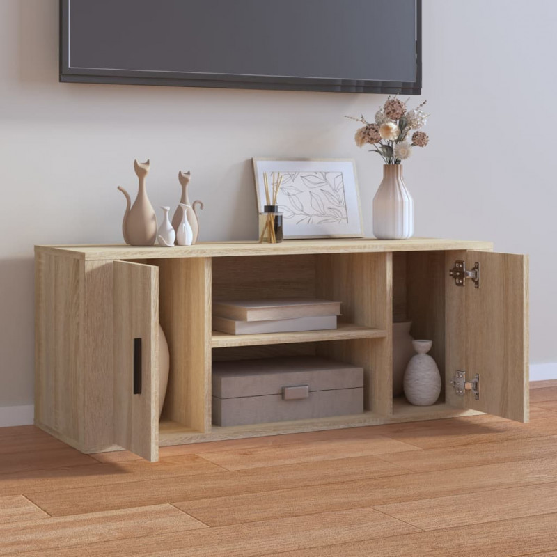 Szafka pod telewizor, dąb sonoma, 100x35x40 cm
