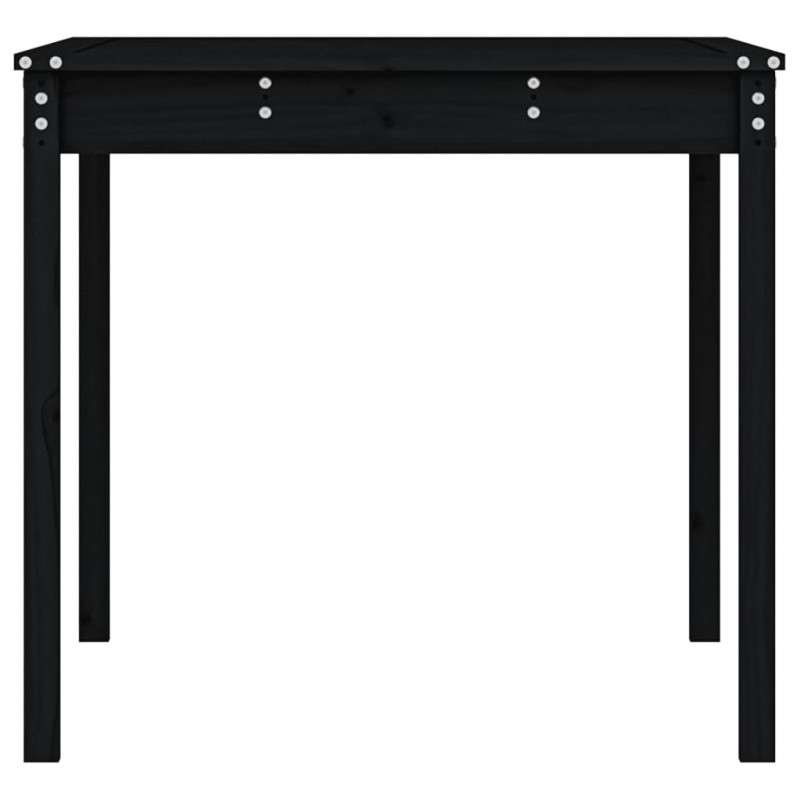 Stół ogrodowy, czarny, 121x82,5x76 cm, lite drewno sosnowe