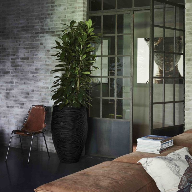 Capi Elegancka donica Nature Rib Deluxe, 40x60 cm, czarna, KBLR1131