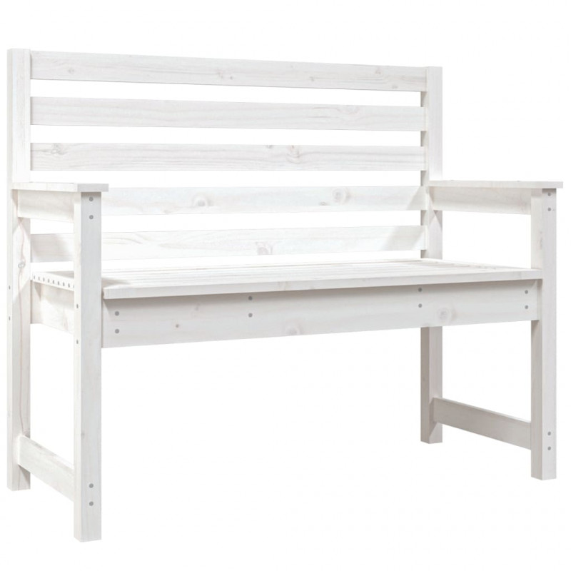 Ławka ogrodowa, biała, 109x48x91,5 cm, lite drewno sosnowe