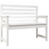 Ławka ogrodowa, biała, 109x48x91,5 cm, lite drewno sosnowe
