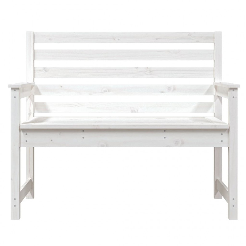 Ławka ogrodowa, biała, 109x48x91,5 cm, lite drewno sosnowe