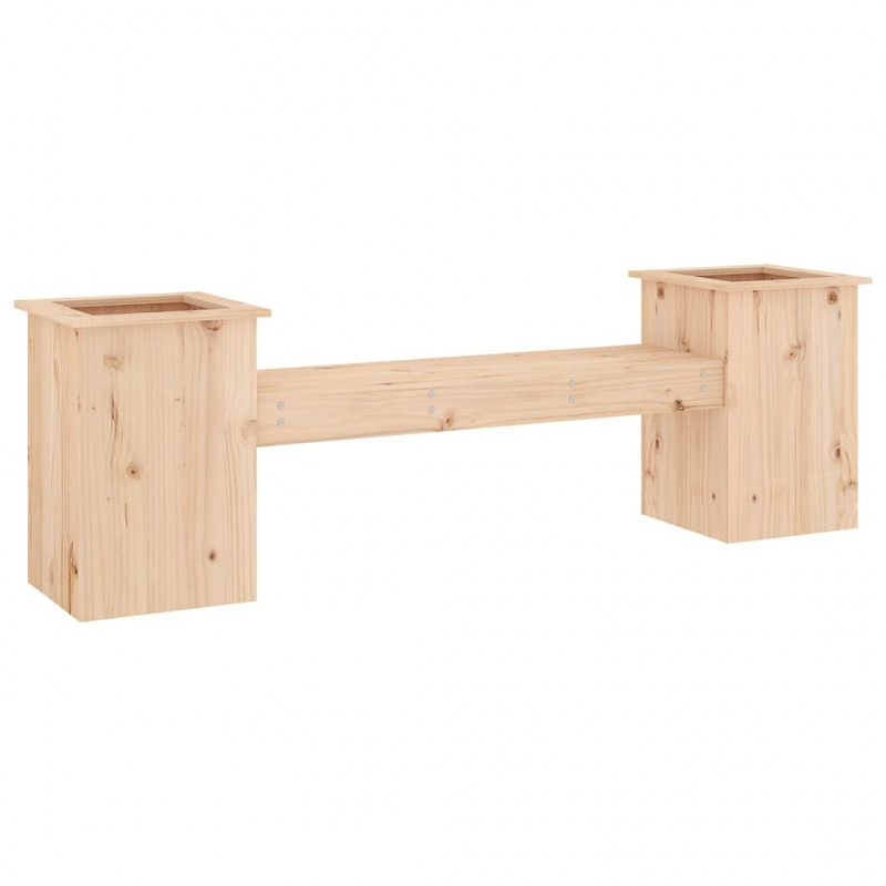 Ławka z donicami, 184,5x39,5x56,5 cm, lite drewno sosnowe