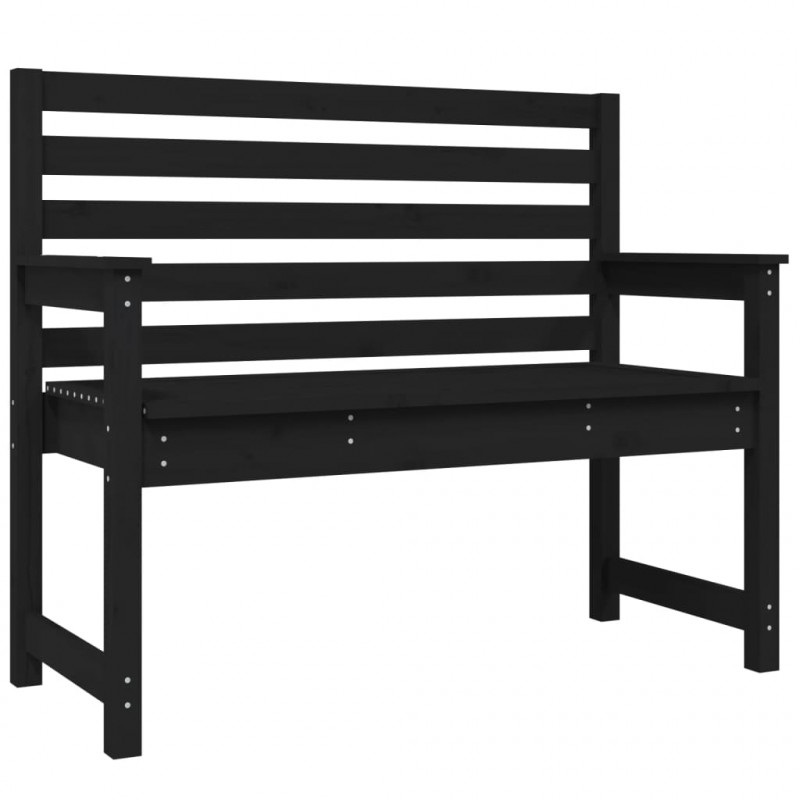 Ławka ogrodowa, czarna, 109x48x91,5 cm, lite drewno sosnowe