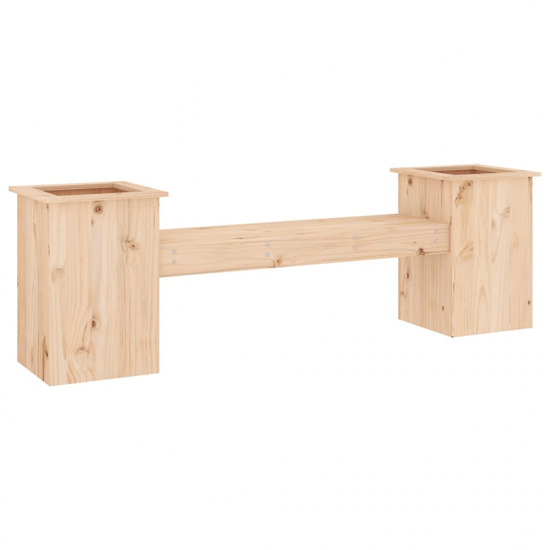 Ławka z donicami, 184,5x39,5x56,5 cm, lite drewno sosnowe