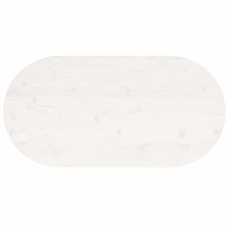 Blat stołu, biały, 110x55x2,5 cm, lite drewno sosnowe, owalny